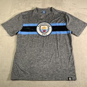Manchester City Shirt Mens XL Heather Gray Soccer Football Crest Icon Sports Tee
